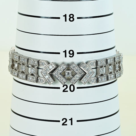 [Pre-owned] PT900 Diamond Bracelet, D8.83ct, 76.6g, 19.5cm 