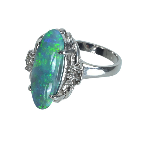 【中古】PT900　OPALブラックオパールリング BO3.74ct D0.14ct 7.4g #17