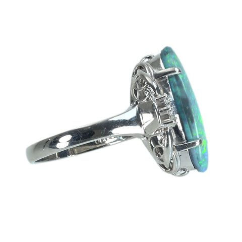 【中古】PT900　OPALブラックオパールリング BO3.74ct D0.14ct 7.4g #17