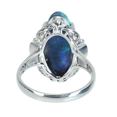 【中古】PT900　OPALブラックオパールリング BO3.74ct D0.14ct 7.4g #17