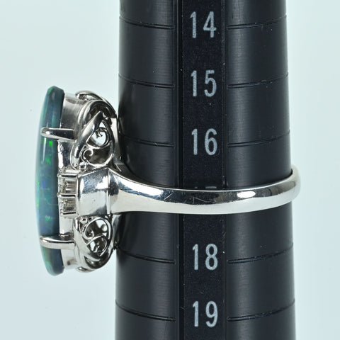 【中古】PT900　OPALブラックオパールリング BO3.74ct D0.14ct 7.4g #17