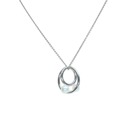 【中古】MIKIMOTOミキモト K18WG AKOYA PEARL アコヤパール ペンダントネックレス 5.1mm 5.8mm 7.6g ONE PRICE