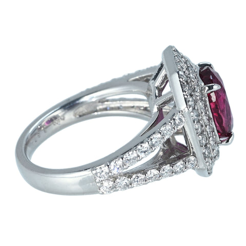 【中古】PT900 RUBY RING ルビーリング R3.374ct D1.45ct CGL鑑別書 12.7g #12