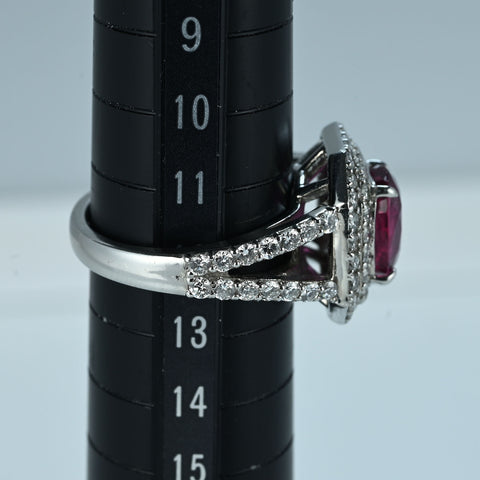 【中古】PT900 RUBY RING ルビーリング R3.374ct D1.45ct CGL鑑別書 12.7g #12