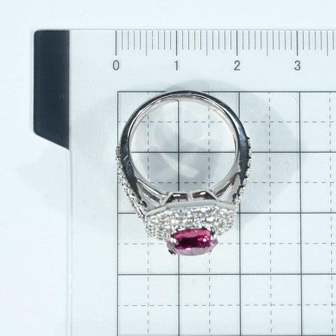 【中古】PT900 RUBY RING ルビーリング R3.374ct D1.45ct CGL鑑別書 12.7g #12