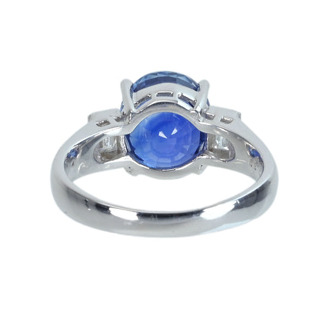 【中古】PT900 SAPPHIRE スリランカ産非加熱サファイアリング S5.14ct D0.39ct GIA鑑別書 6.6g #13