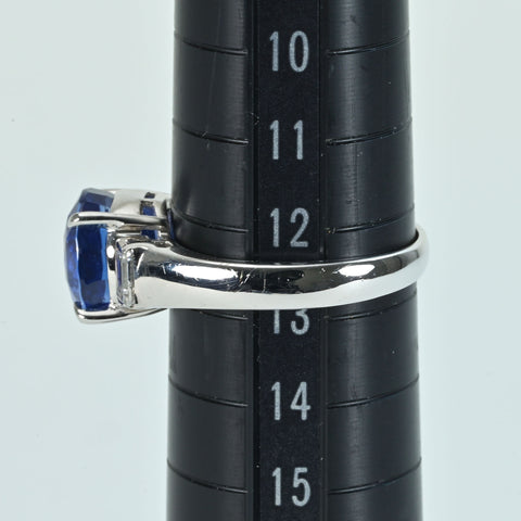 【中古】PT900 SAPPHIRE スリランカ産非加熱サファイアリング S5.14ct D0.39ct GIA鑑別書 6.6g #13