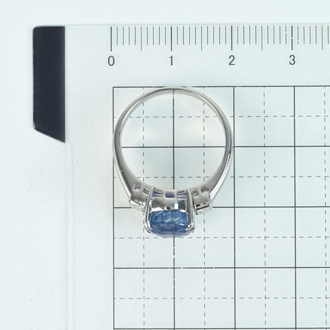 【中古】PT900 SAPPHIRE スリランカ産非加熱サファイアリング S5.14ct D0.39ct GIA鑑別書 6.6g #13