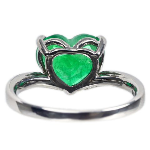 【中古】PT900 EMERALD RING エメラルドリング E3.15ct D0.11ct 4.7g #12