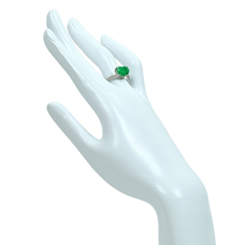 【中古】PT900 EMERALD RING エメラルドリング E3.15ct D0.11ct 4.7g #12
