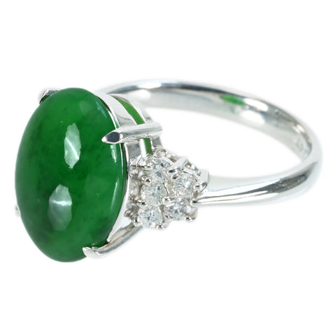 【中古】PT900 JADEITE RING ヒスイリング J5.347ct D0.28ct 日宝協ソーティング 6.6g #11