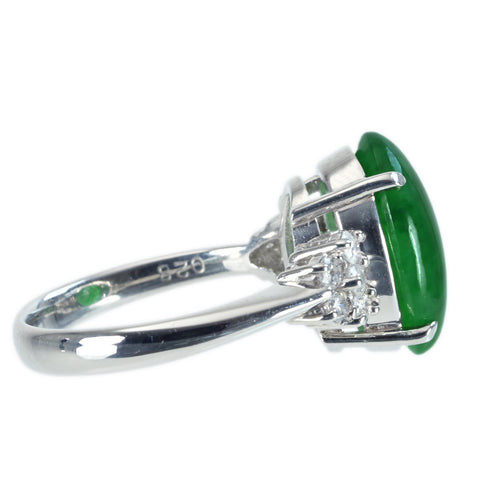 【中古】PT900 JADEITE RING ヒスイリング J5.347ct D0.28ct 日宝協ソーティング 6.6g #11