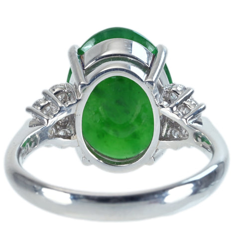 【中古】PT900 JADEITE RING ヒスイリング J5.347ct D0.28ct 日宝協ソーティング 6.6g #11
