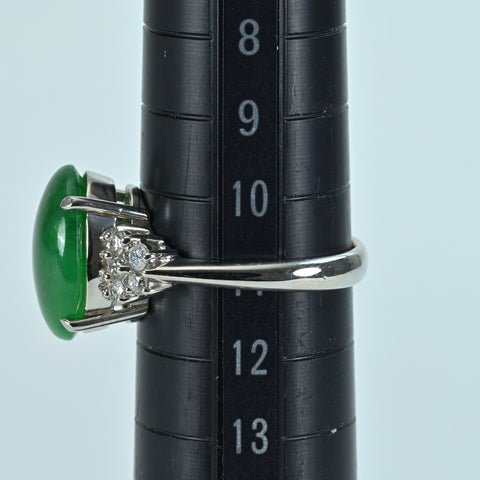 【中古】PT900 JADEITE RING ヒスイリング J5.347ct D0.28ct 日宝協ソーティング 6.6g #11