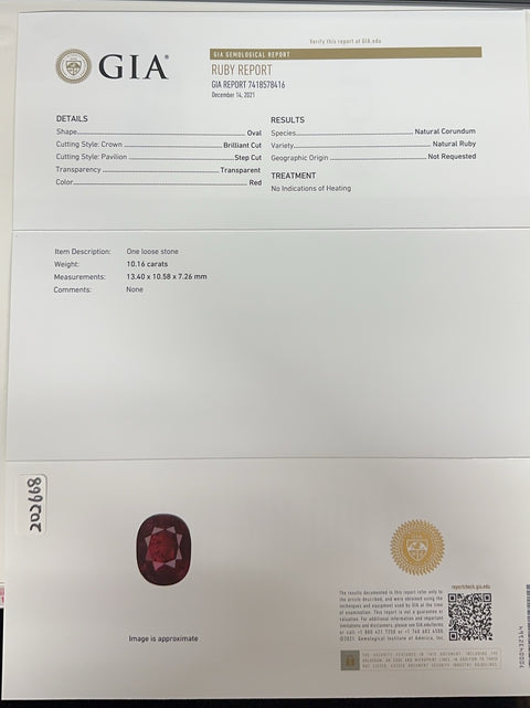 【中古】PT900 NO HEAT RUBY RING 非加熱ルビーリング R10.161ct D3.00 GIA 鑑別書21.7g #12.5