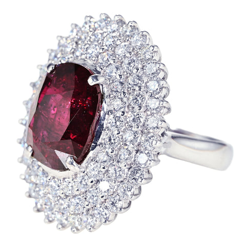 【中古】PT900 NO HEAT RUBY RING 非加熱ルビーリング R10.161ct D3.00 GIA 鑑別書21.7g #12.5