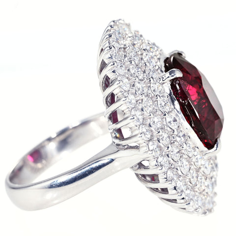 【中古】PT900 NO HEAT RUBY RING 非加熱ルビーリング R10.161ct D3.00 GIA 鑑別書21.7g #12.5