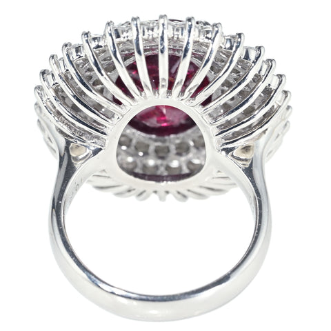 【中古】PT900 NO HEAT RUBY RING 非加熱ルビーリング R10.161ct D3.00 GIA 鑑別書21.7g #12.5
