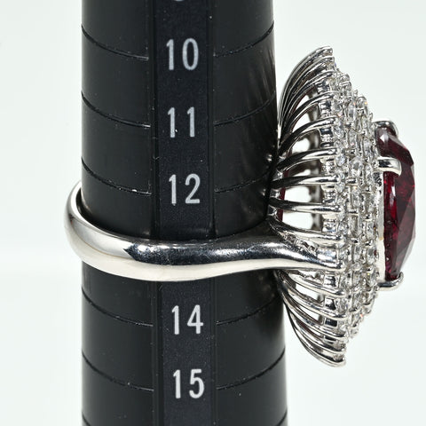 【中古】PT900 NO HEAT RUBY RING 非加熱ルビーリング R10.161ct D3.00 GIA 鑑別書21.7g #12.5