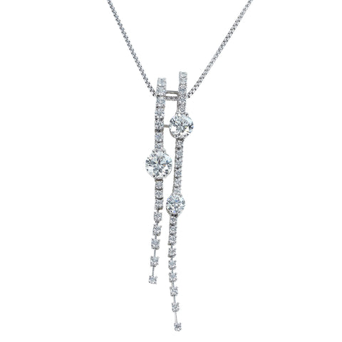 【中古】TASAKI タサキ PT850/PT900 DIAMOND NECKLACE ダイヤモンドペンダントネックレス 1.553ct 1.161ct 0.527ct D1.18ct ソーティング 21.4g ONE PRICE