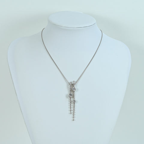【Used】TASAKI PT850/PT900 DIAMOND PENDANT NECKLACE 1.553ct 1.161ct 0.527ct D1.18ct with Sorting Report 21.4g ONE PRICE