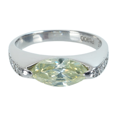 【中古】PT900 DIAMONDダイヤモンドリング 1.645ct D0.17ct 7.3g #11