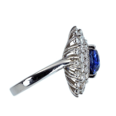 【中古】PT950 NO HEAT SAPPHIRE RING スリランカ産 非加熱サファイアリング S2.69ct D1.97ct GIA鑑別書 9.6g #11