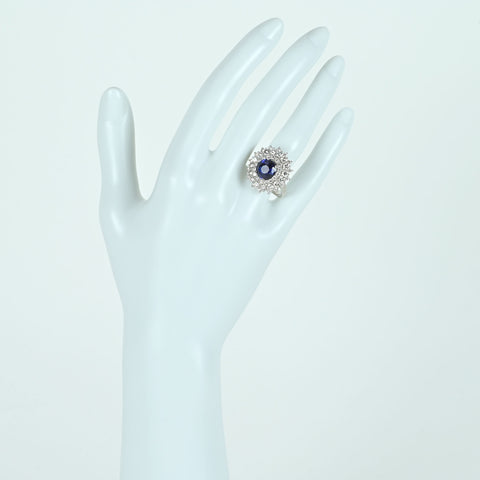 【中古】PT950 NO HEAT SAPPHIRE RING スリランカ産 非加熱サファイアリング S2.69ct D1.97ct GIA鑑別書 9.6g #11