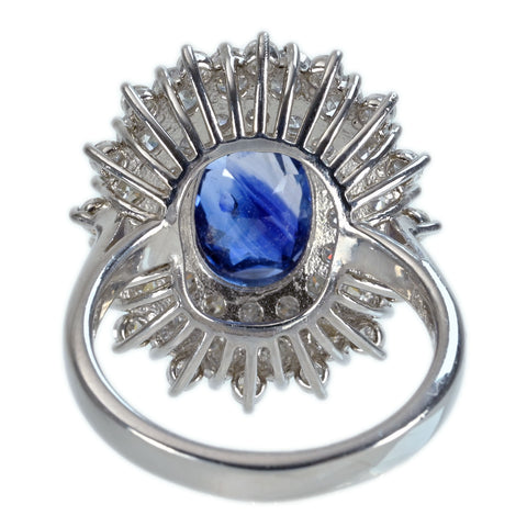 【中古】PT950 NO HEAT SAPPHIRE RING スリランカ産 非加熱サファイアリング S2.69ct D1.97ct GIA鑑別書 9.6g #11