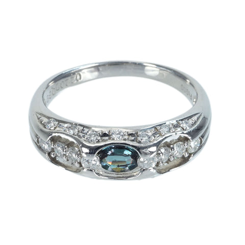 【中古】PT900 ALEXANDRITEアレキサンドライトリング A0.22ct D0.39ct ソーティング付き 5.0g #12.5