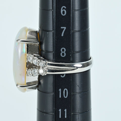 [Used] PT900 White Opal Ring, D0.43ct, 9.2g, #8.5 