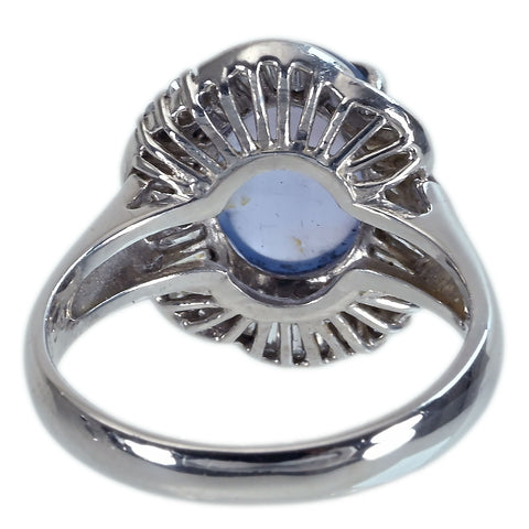 [Pre-owned] PT900 Star Sapphire Ring, SS4.13ct, D0.98ct, 7.2g, #12 