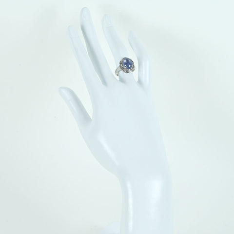 [Pre-owned] PT900 Star Sapphire Ring, SS4.13ct, D0.98ct, 7.2g, #12 