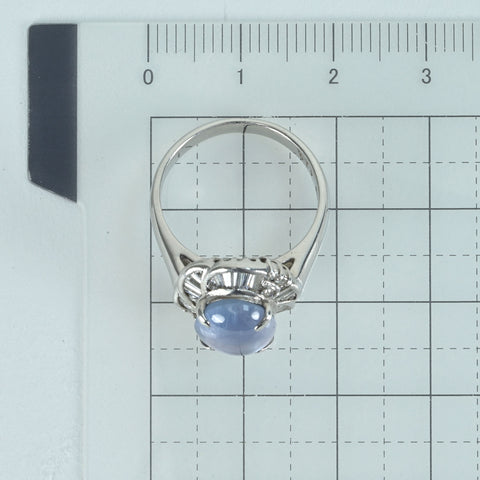 [Pre-owned] PT900 Star Sapphire Ring, SS4.13ct, D0.98ct, 7.2g, #12 