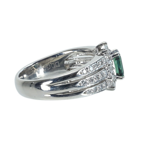 【中古】PT900 ALEXANDRITEアレキサンドライトリング A1.03ct D0.60ct ソーティング 8.3g #12