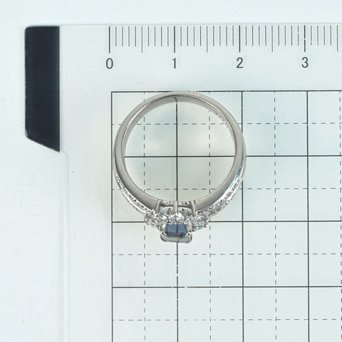 【中古】PT900 ALEXANDRITEアレキサンドライトリング A1.03ct D0.60ct ソーティング 8.3g #12