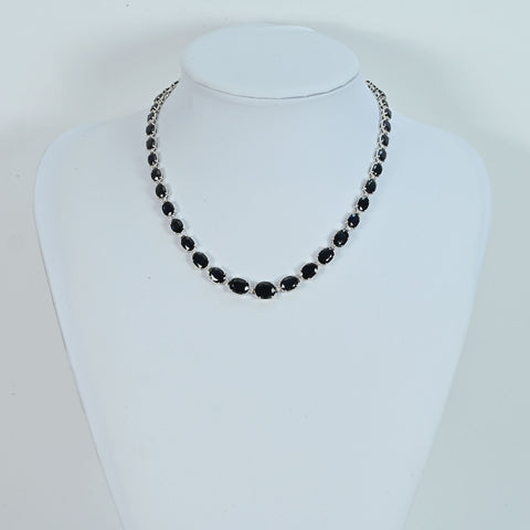 【中古】K18WG SAPPHIREサファイアネックレス S57.00ct D1.10ct 38.7g