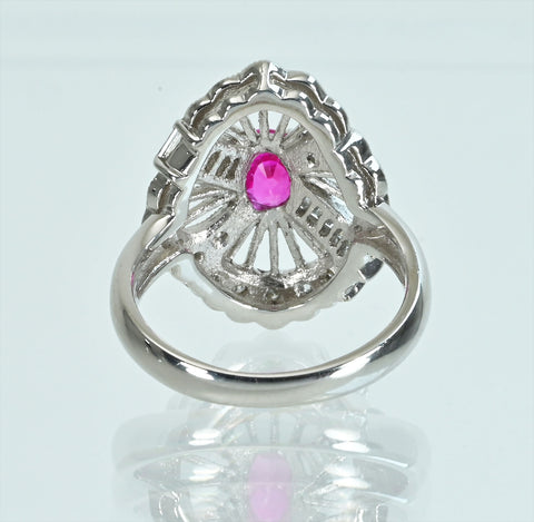 【中古】PT900 RUBYルビーリング R0.756ct D0.53ct 日宝協ソーティング 9.0g #12.5