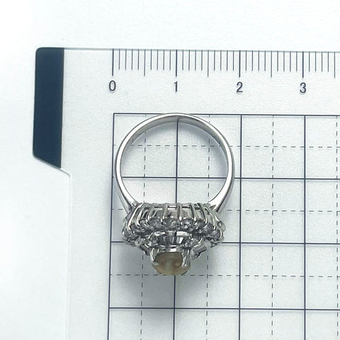【中古】PT900 CATS EYE RING クリソベリルキャッツアイリング CE1.00ct D1.09ct 8.3g #10