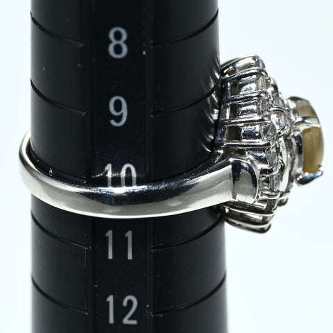 【中古】PT900 CATS EYE RING クリソベリルキャッツアイリング CE1.00ct D1.09ct 8.3g #10