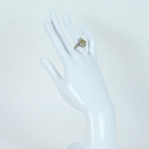 [Pre-owned] PT900 Cat's Eye Chrysoberyl Cat's Eye Ring, CE 1.46ct, D 0.65ct, 7.4g, #11 