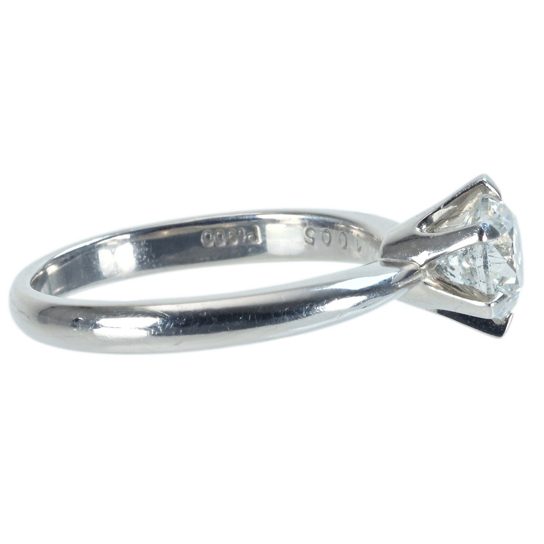 中古】PT900 DIAMOND RING ダイヤモンドリング 1.005ct Fカラー SI2