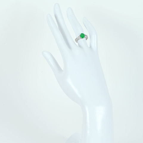 【中古】PT900 EMERALDエメラルドリング E1.293ct D0.71ct 5.7g #9