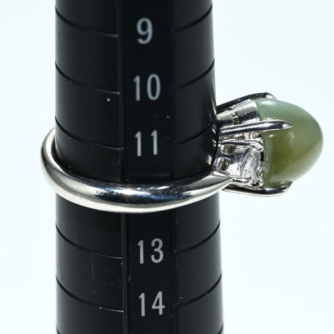 【中古】PT900 CATS EYE RING クリソベリルキャッツアイリング CE5.26ct D0.28ct 8.0g #12
