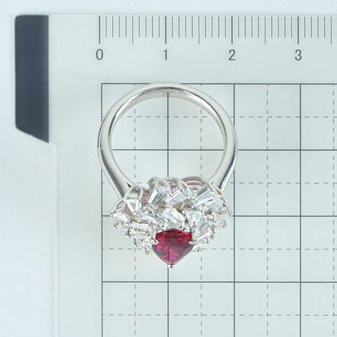 【中古】PT950 NO HEAT RUBY RING 非加熱ルビーリング R2.02ct D1.69ct Pigeon Blood AIGS鑑別書 11.3g #12