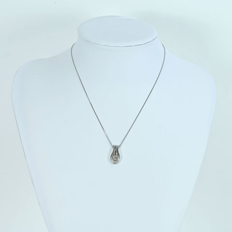 【中古】PT850/PT900 DIAMONDダイヤモンドペンダントネックレス 0.519ct D0.094ct 7.5g