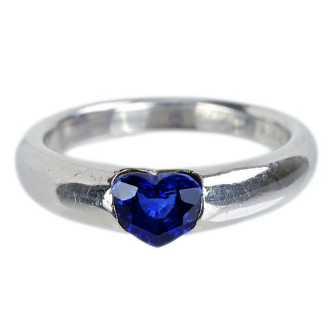 【中古】PT900 SAPPHIREマダガスカル産非加熱サファイアリング 0.97 GRS 7.6g