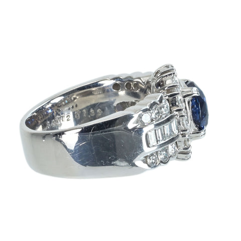 Pre-owned PT900 SAPPHIRE Unheated Sapphire Ring, S1.712ct, D1.39ct, GRJ Certificate, 18.5g, #13.5 