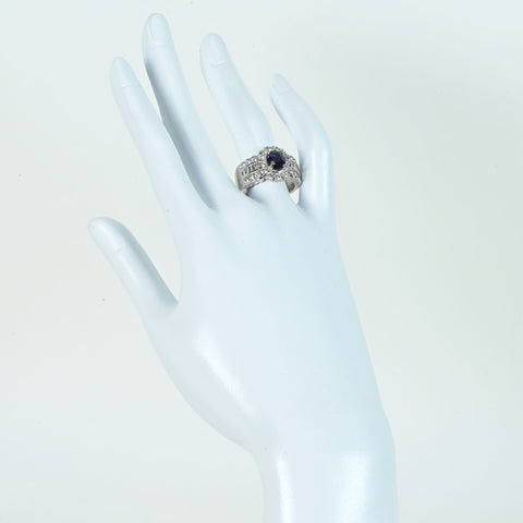 Pre-owned PT900 SAPPHIRE Unheated Sapphire Ring, S1.712ct, D1.39ct, GRJ Certificate, 18.5g, #13.5 