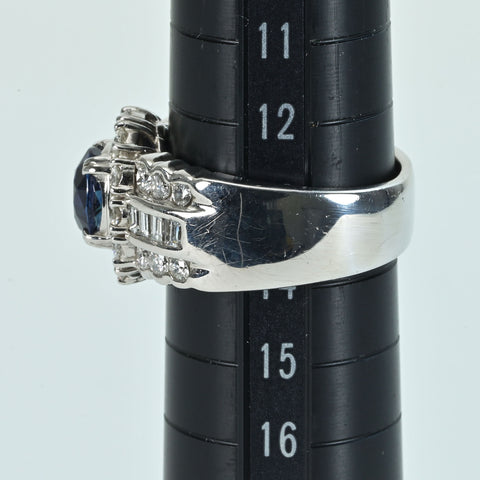 Pre-owned PT900 SAPPHIRE Unheated Sapphire Ring, S1.712ct, D1.39ct, GRJ Certificate, 18.5g, #13.5 